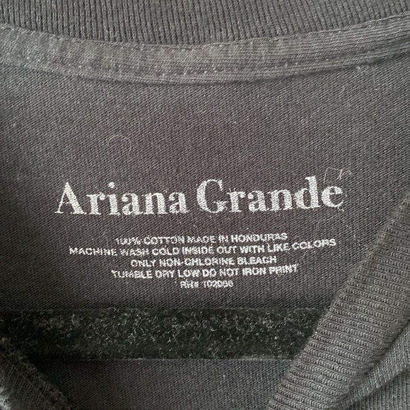 Ariana Grande - “thank u, next” Embroidered Black Crew Neck T-Shirt - Picture 3 of 5